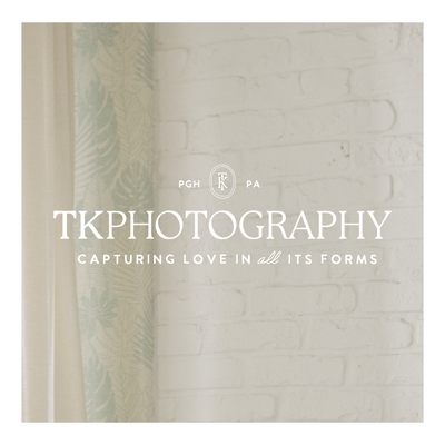Elegant logo for TK Photography, featuring classic serif typography and a soft, neutral background for a timeless brand aesthetic
