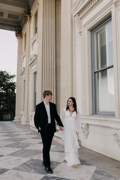 US Customs House elegant engagements in historic charleston south carolina 