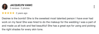 Client review highlighting the skin-first bridal makeup experience with Skinlux Beauty Bar.