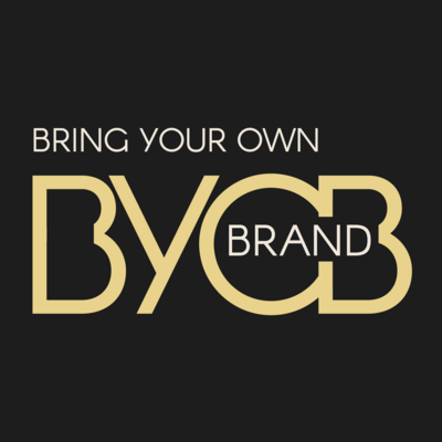 BYOBrand  Podcast and BYOBrand Blog Logo - Black with Gold Writing -Bring Your Own BYOBrand