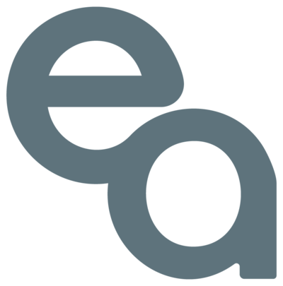 The Emily Austin Therapy secondary logo, featuring a modern text of an 'e' and an 'a'.