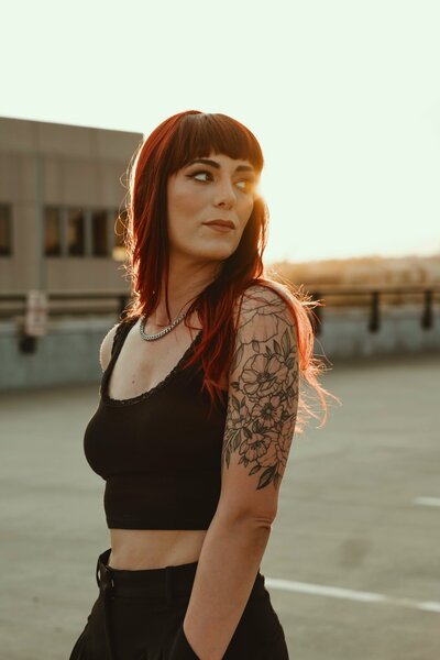 Desiree Electric Honey Photographer Red Hair Tattoos Sunlit