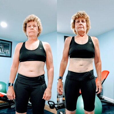 Weight loss transformation from an online personal trainer