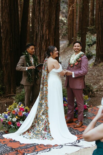 ceremony-colorful-veil-forest