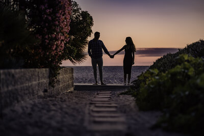 Romantic sunset engagement session in marina del rey
