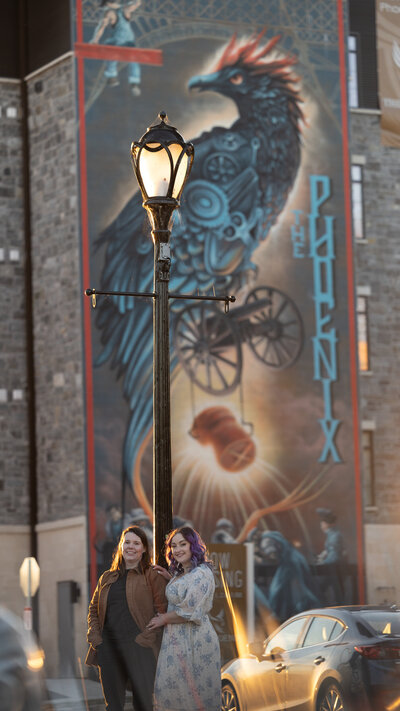 A natural and unedited image of two sisters posed for a memorable mini session during seasonal photography.