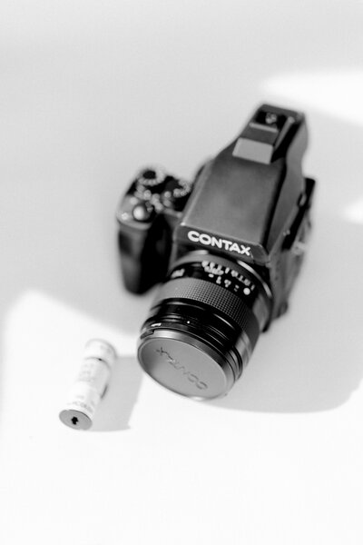 Contax 645 camera and film