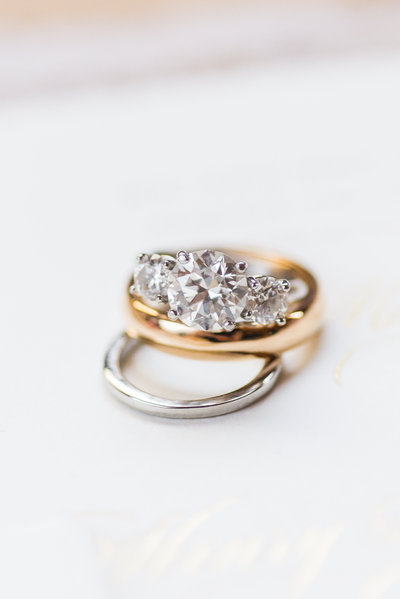 three stone engagement ring white gold