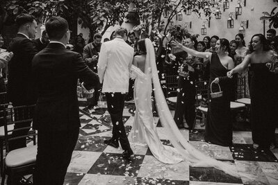 B&W Photo of El Fenn Riad Wedding