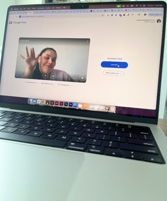 Amanda on a google meets call