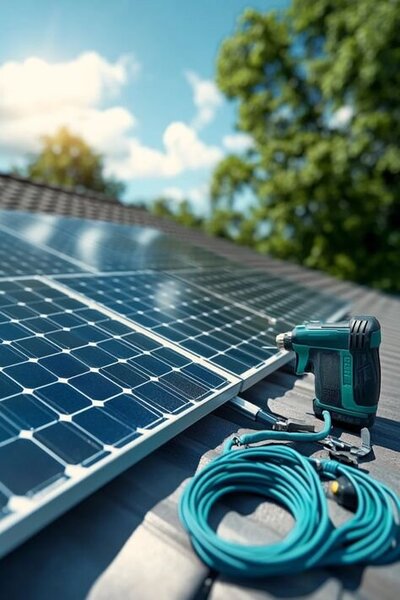 Up close image of a solar panel on a residential roof