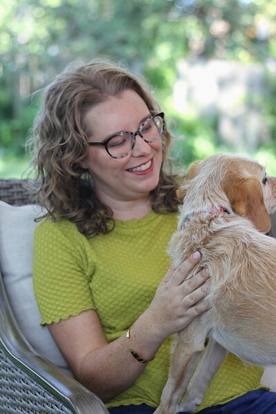 Mary Beth Lynn with her dog, Sadie
