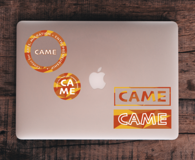 stickers on a laptop