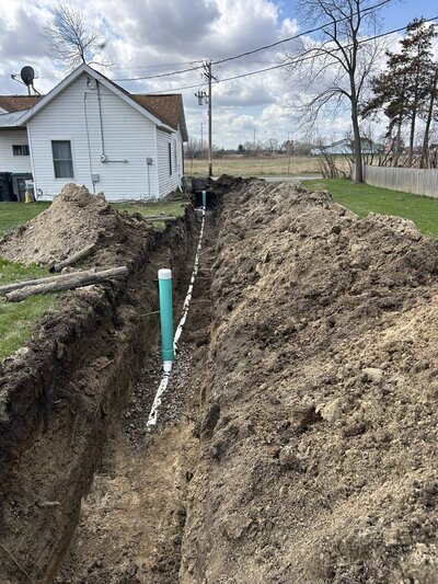 Septic install next to a home