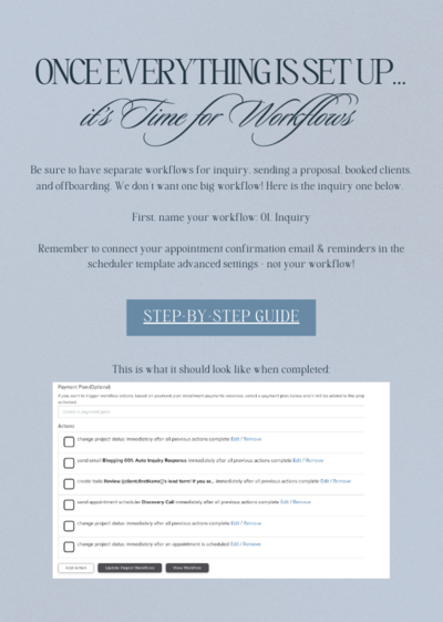 Dubsado Inquiry workflow freebie