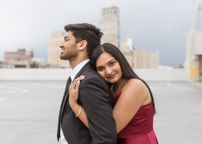 Rooftop Engagement session in Detroit by Savvy Shoots Photography