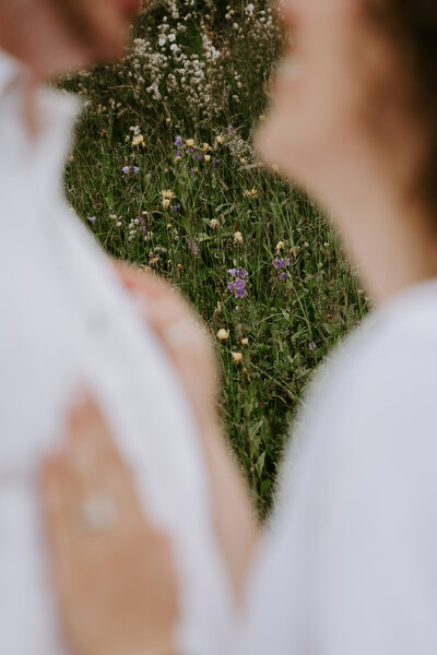 Swiss elopement with wildflowers