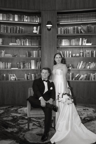 Elegant timeless black and white wedding photo at Hotel Haya in Tampa FL