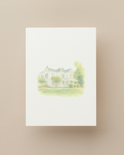 luxury wedding stationery with custom watercolor map