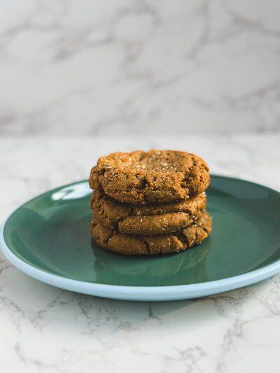 Rich, chewy ginger molasses cookies spiced to perfection.