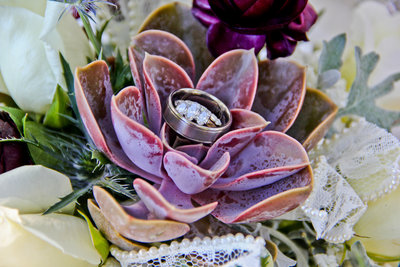 Succulent Wedding Rings