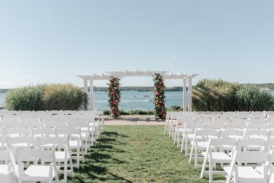 Ceremony floral arch and aisle