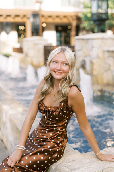 Senior Session in front of the 97 west at the Hotel Drover in the Stockyards.