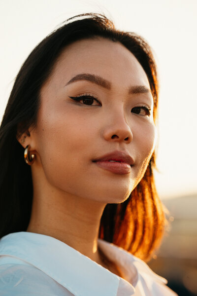 "Fashion model editorial portrait in Old Port, Montreal. Captured with natural light, perfect for agency portfolios."