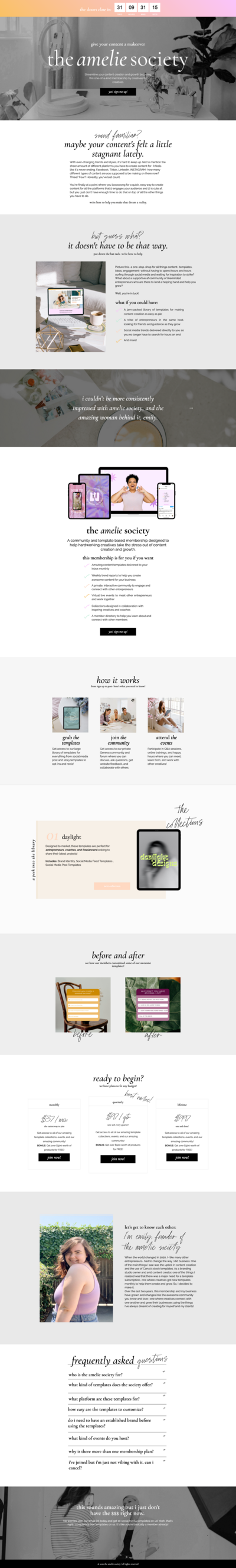Amelie Sales Page