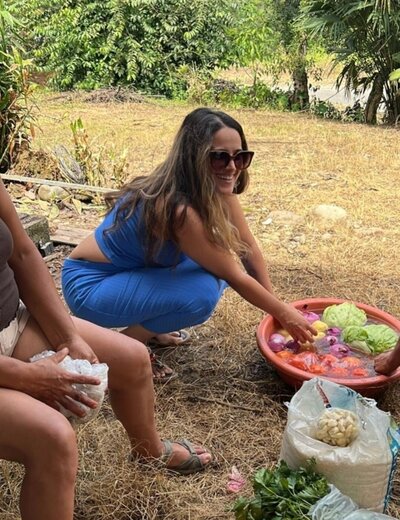 Cooking in the jungle connected with nature