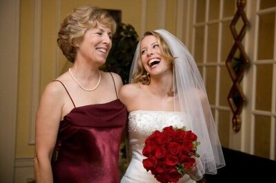 Linda and Amy getting ready before Brian and Amy (Bettencourt) Pelkey's wedding, 2007.