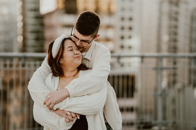 Engagement photography session in auckland on the rooftop