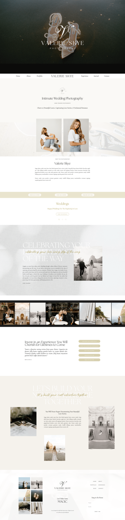 Valerie  Skye Showit website template for photographers and creatives.