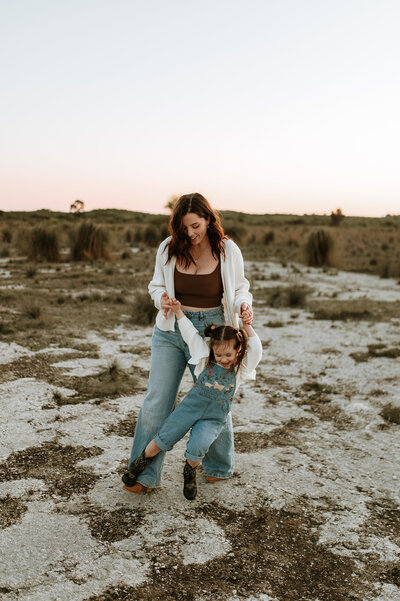 Em and her daughter at their own family photo session 