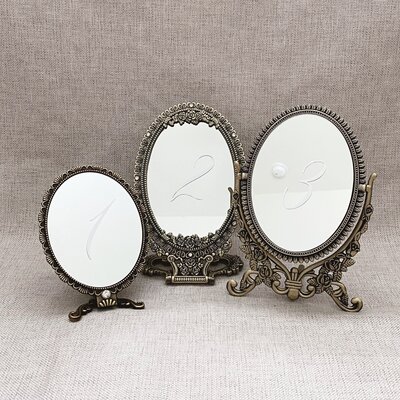 table number- vintage mirrors