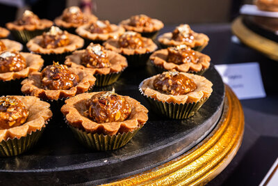 mini pecan caramel tartlets for dessert bar