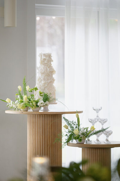 Personal wedding cake for cake cutting tradition