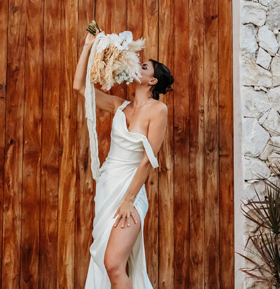 Bride portrait at a beautiful wedding in Mallorca, Spain