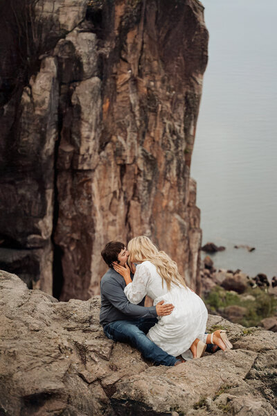 North Shore Engagement Session at Palisade Head, Duluth Minnesota