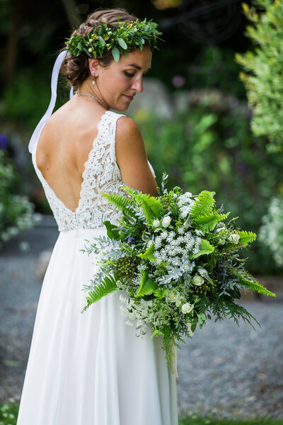 Ferns, greenery and airy wildflower wedding style at Hardy Farm