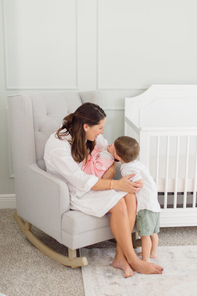 babys room picture with mom and her kids