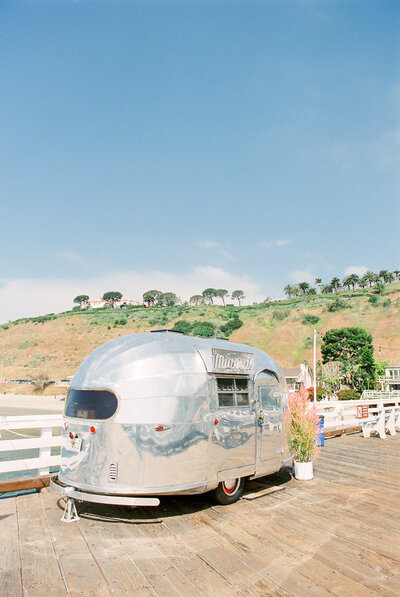 airstream on malibu pier travel print photo