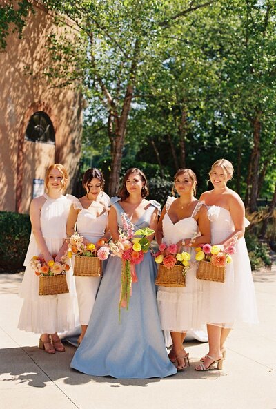 bride and bridesmaids at club at Corazon in Columbus, Ohio
