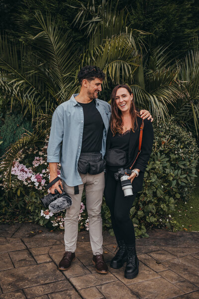 Amy and nick pose for photo