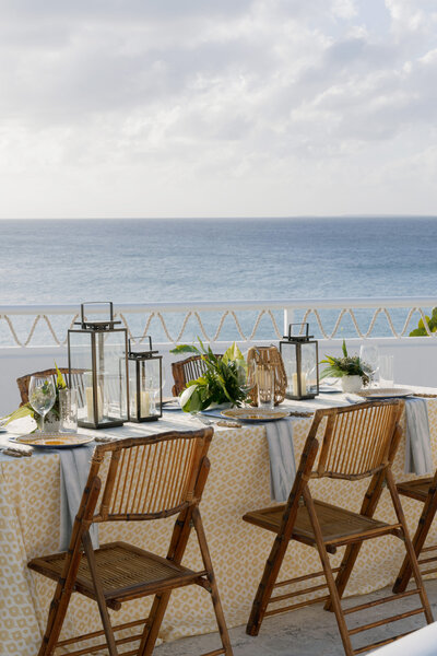 Anguilla Beach Dinner Table Setup at Malliouhana