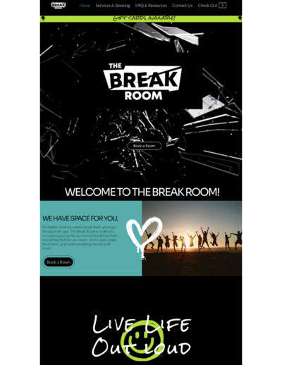 Photo of a website for a rage room company designed by Hummingbird Media.