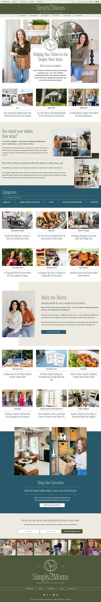 Simply2Moms Showit Blog Design by Gillian Sarah