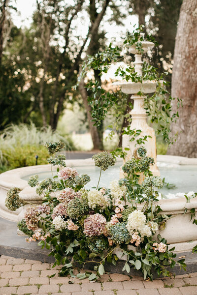 floral installation at the madrona during wedding