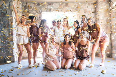 Bridesmaids celebrating at Crystal Springs Resort