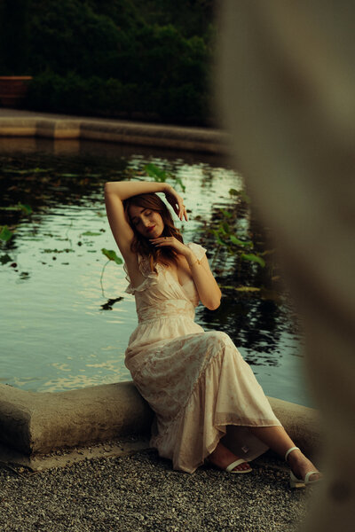 A bride and her groom underneath her veil.